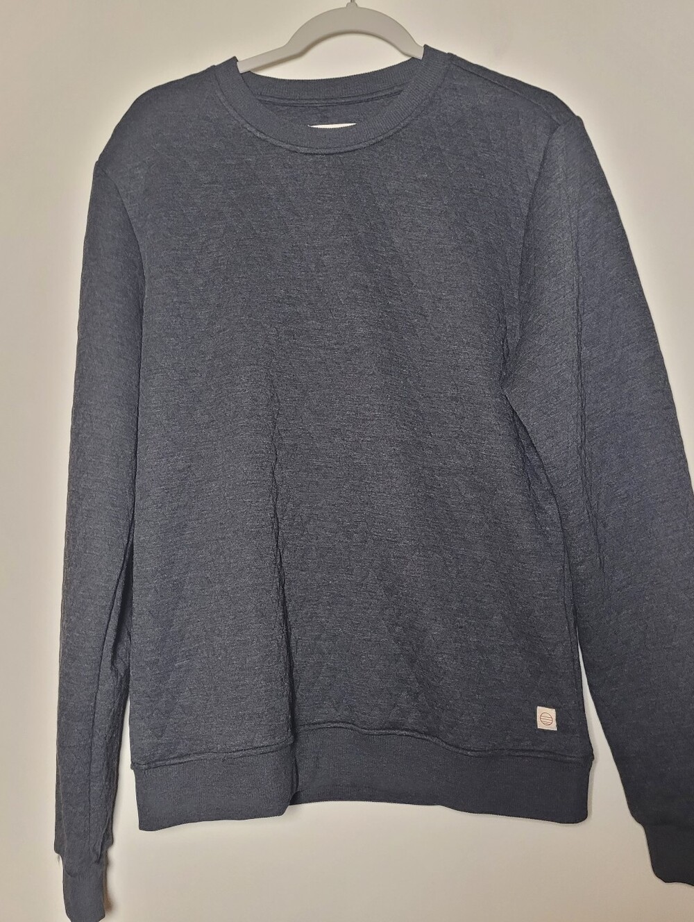 Marine Layer Men's Crewneck Sweater Quilted  Medium Long Sleeve Preppy Academic